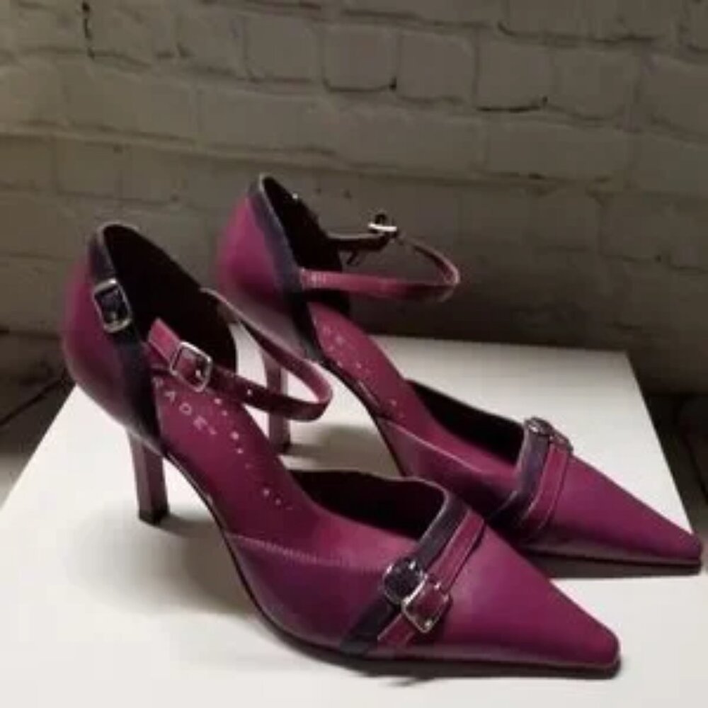 Women’s Parade Purple Pointed-Toe Heels with Ankle Strap